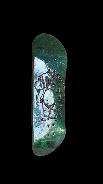 Saigon Skateboards "Invasion" 34mm Green Burl Fingerboard Deck