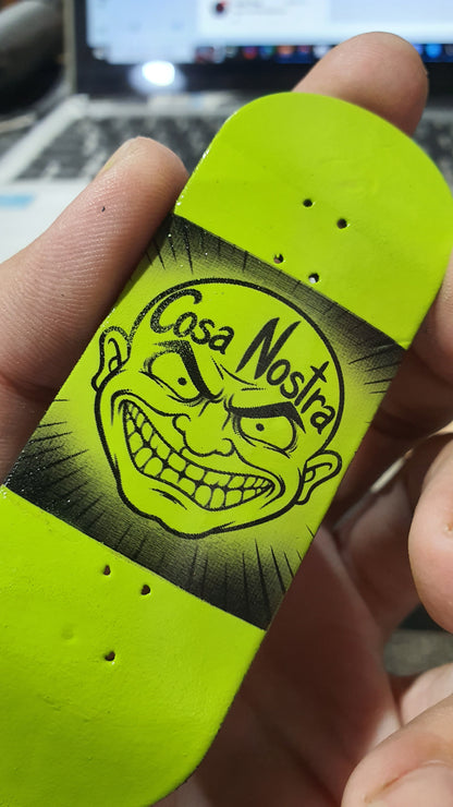 Saigon Skateboards 5-ply Canadian Maple Fingerboard 33mmx97mm Popsicle "Tattoo Face"