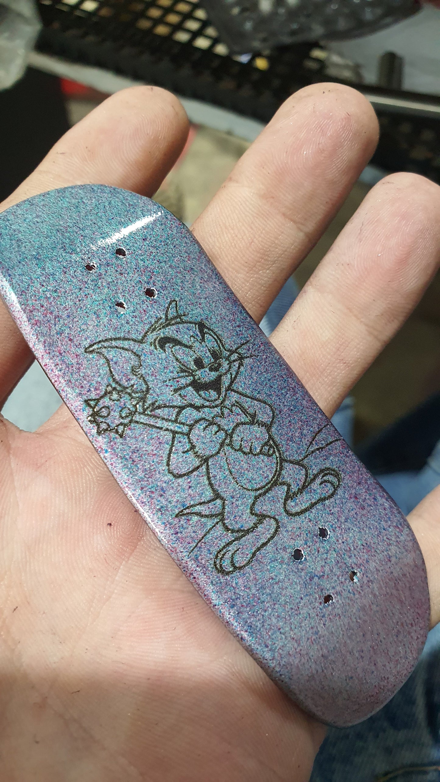 Saigon Skateboards "Bad Kitty" 34mm Fingerboard Deck