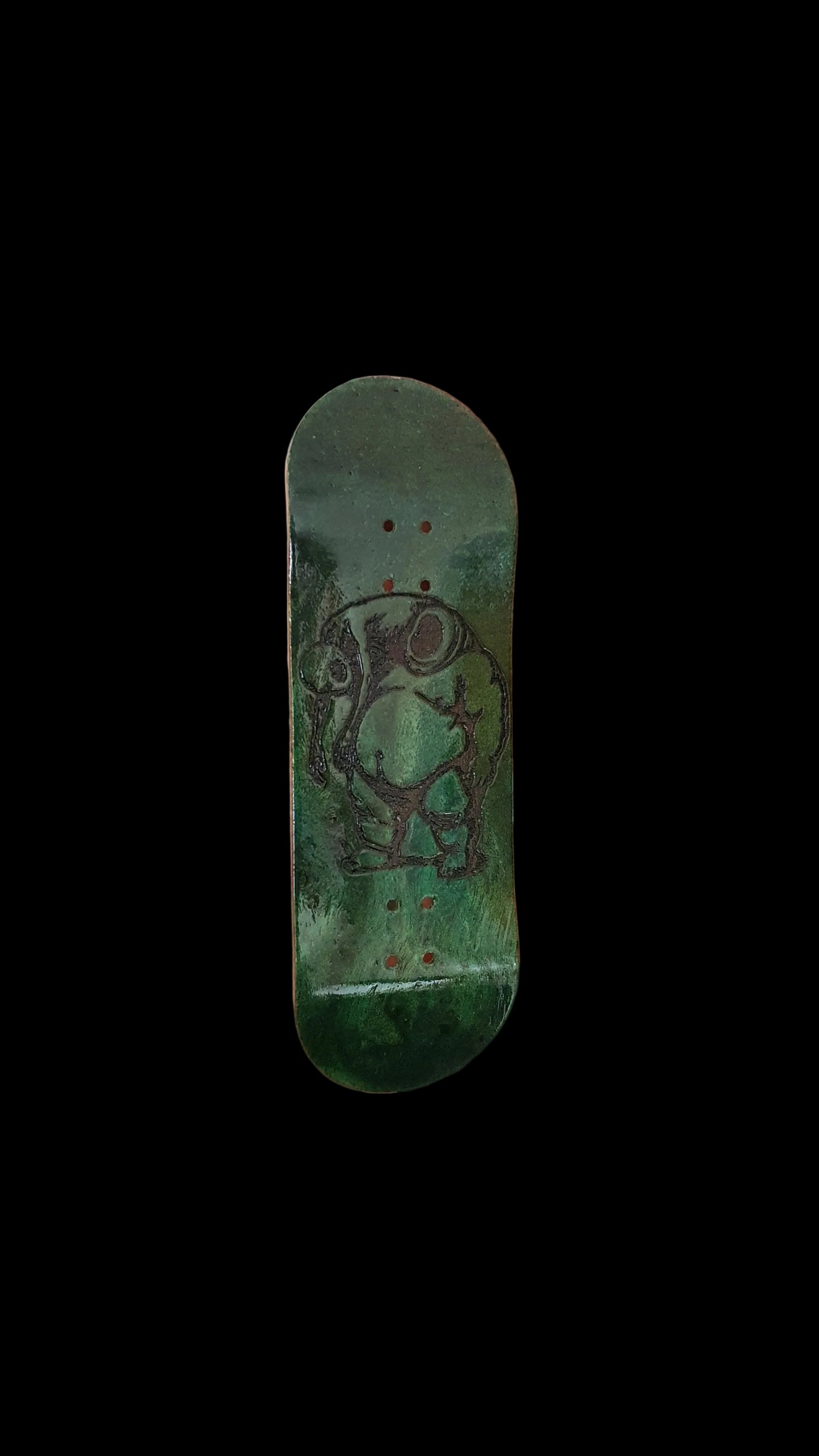 Saigon Skateboards "Invasion" 34mm Green Burl Fingerboard Deck