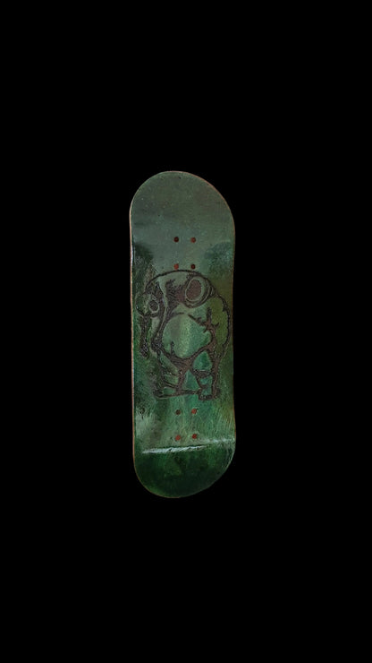 Saigon Skateboards "Invasion" 34mm Green Burl Fingerboard Deck