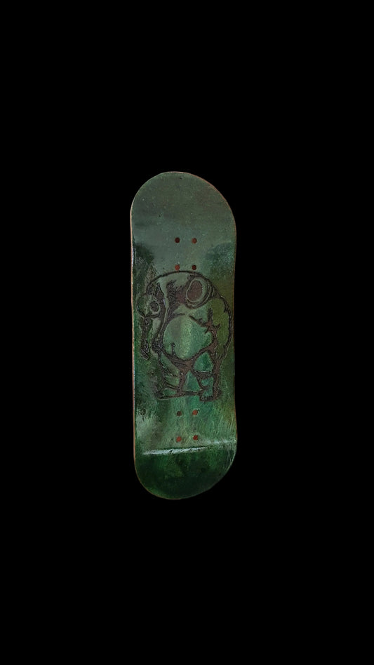 Saigon Skateboards "Invasion" 34mm Green Burl Fingerboard Deck