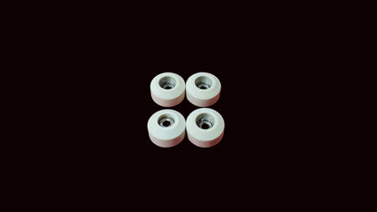 Saigon Skateboards Hybrid Ceramic Fingerboard Wheels, CNC 8x5.5mm, Ivory