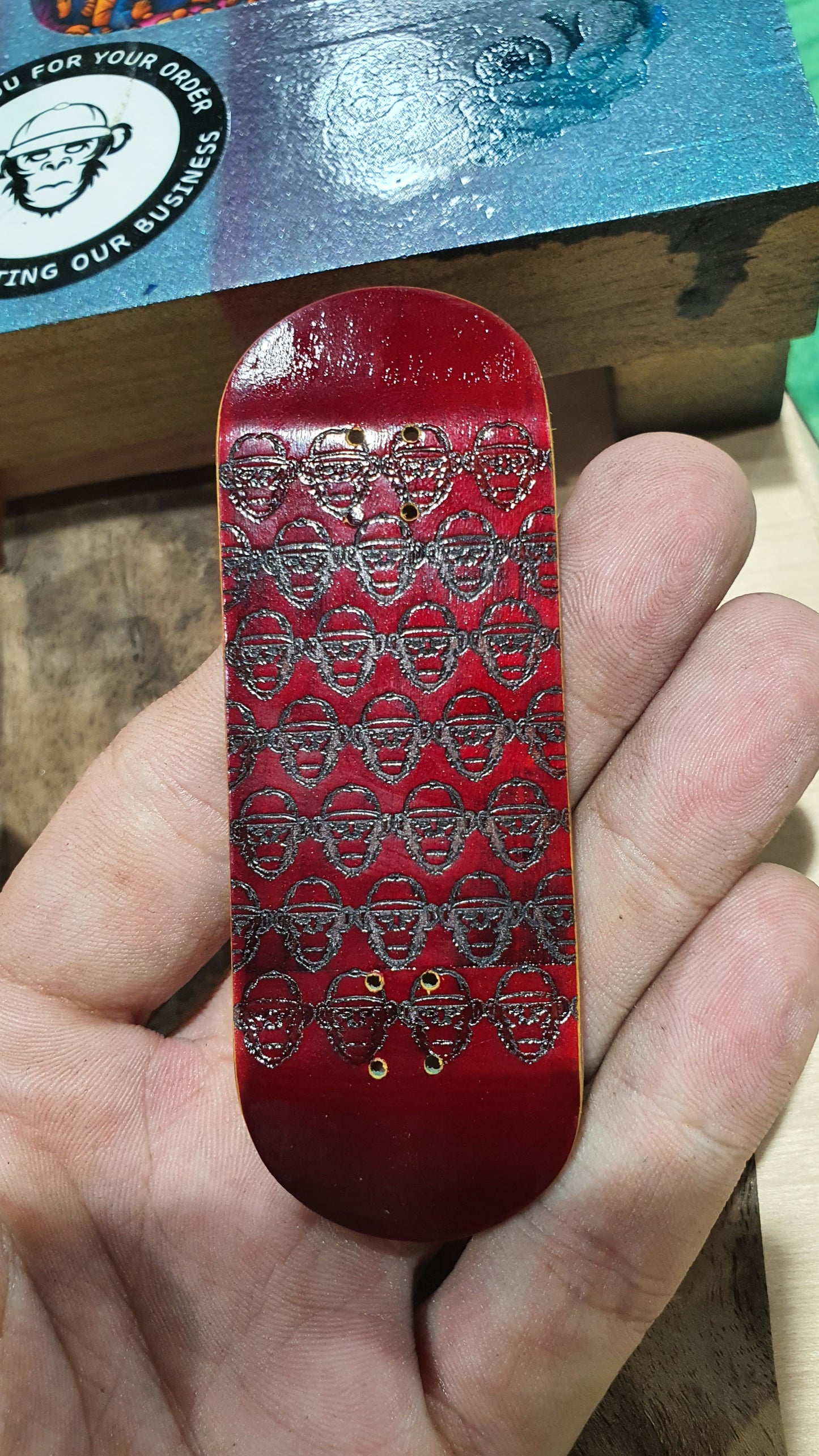 Cosa Nostra Red Monkey Army 32mmx98mm Popsicle Shape Canadian Maple & Mahogany NFC Enabled