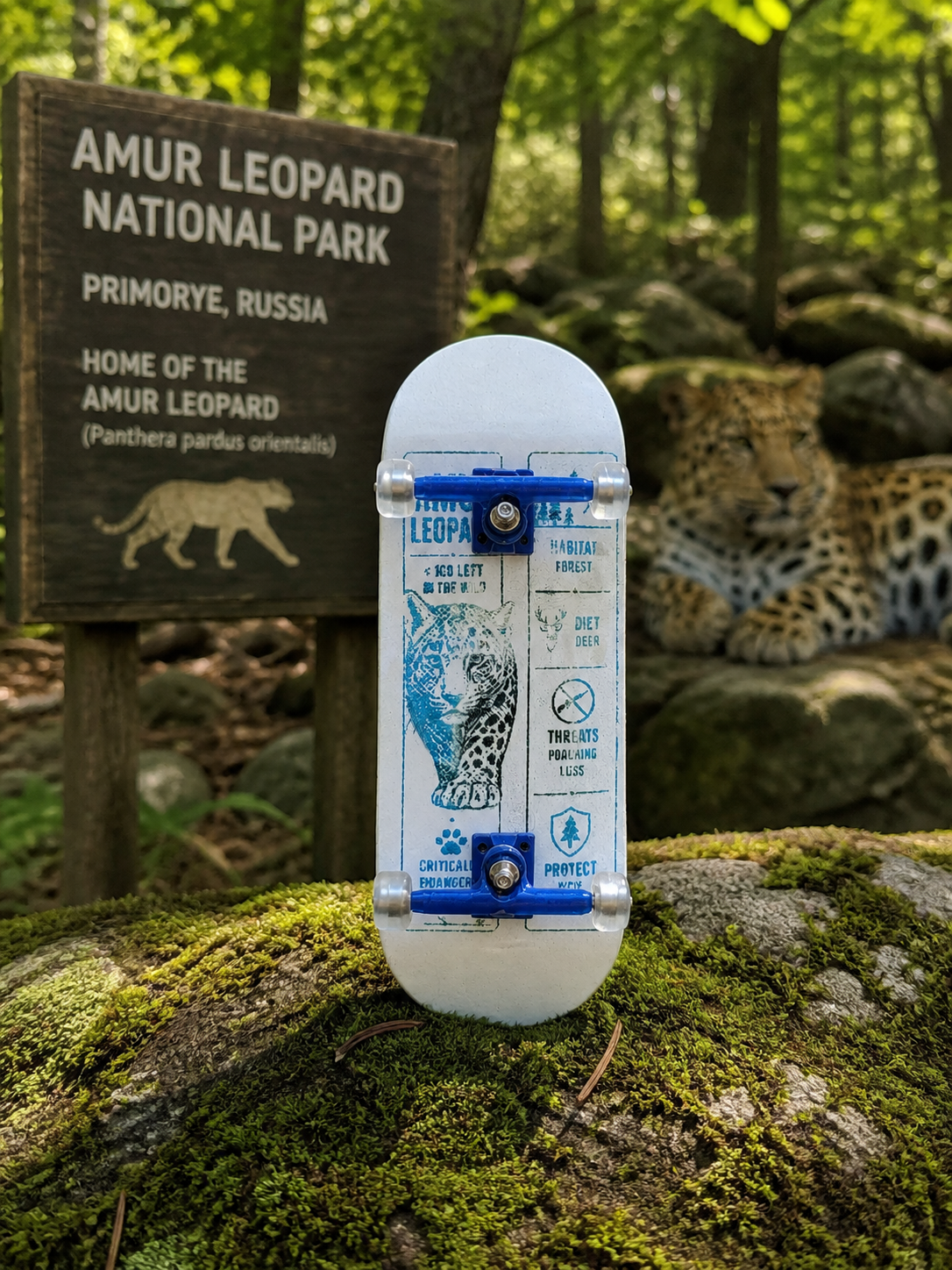 Rare Animal Fingerboard - Amur Leopard - 33mm * 96mm - Popsicle - Medium