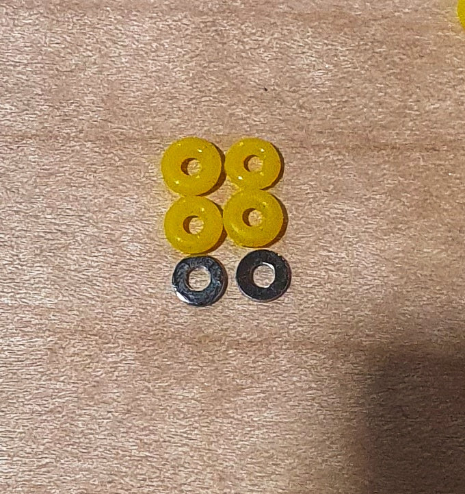 Leefai Basic Yellow Fingerboard Donut Shaped Bushings 75D with washers