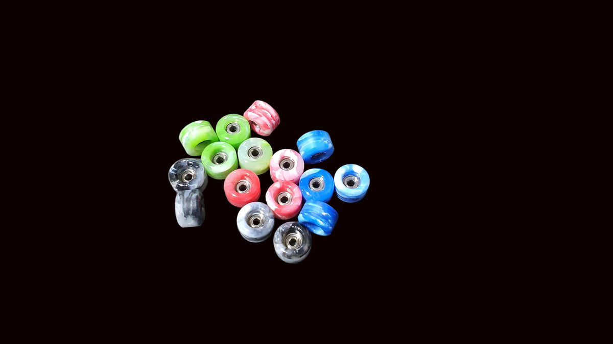Saigon Skateboards 2026-2027 Swirl Fingerboard Wheels, TPU 64D, ABEC-7