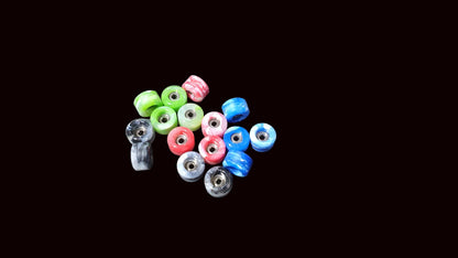 Saigon Skateboards 2026-2027 Swirl Fingerboard Wheels, TPU 64D, ABEC-7