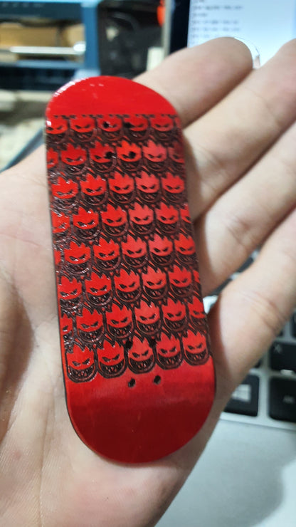 Fire Army 5-ply Canadian Maple Fingerboard  multi dyed veneers. 32mmx98mm Popsicle shape with medium kicks and concave.