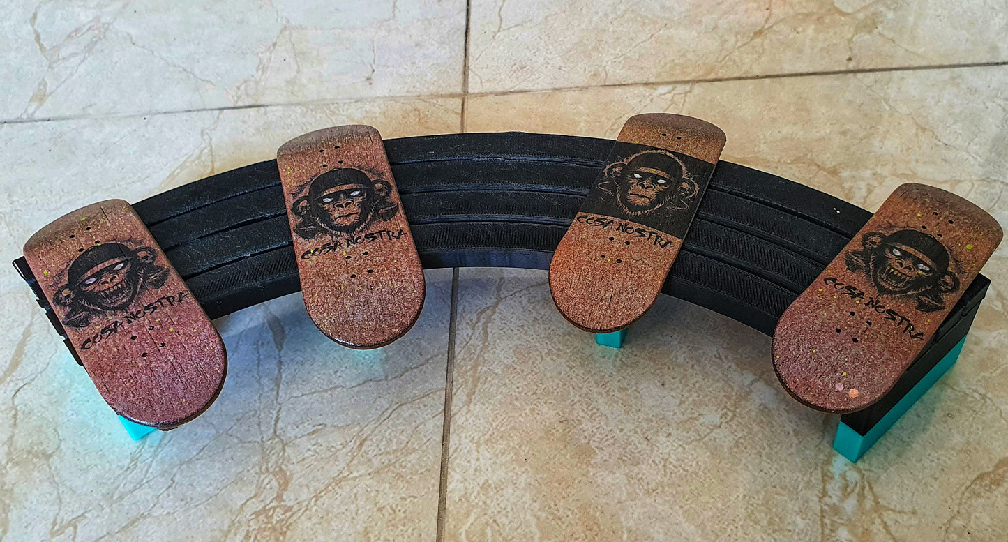 Cosa Nostra Handmade 34mmx98mm Limited Edition Logo Series Fingerboard Popsicle. Medium Concave & Kicks