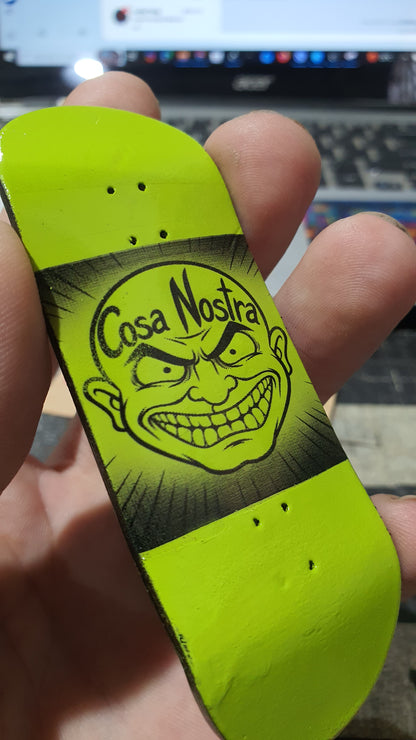 Saigon Skateboards 5-ply Canadian Maple Fingerboard 33mmx97mm Popsicle "Tattoo Face"