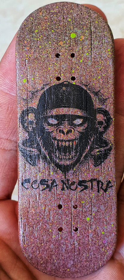 Cosa Nostra Handmade 34mmx98mm Limited Edition Logo Series Fingerboard Popsicle. Medium Concave & Kicks