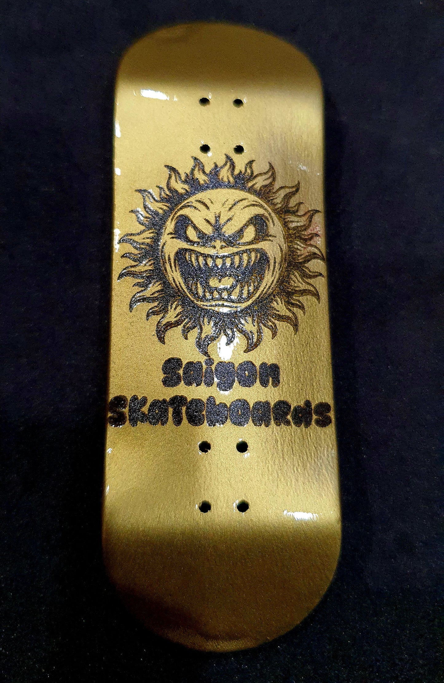Saigon Skateboards "Gold Sun" 32mm Fingerboard Deck