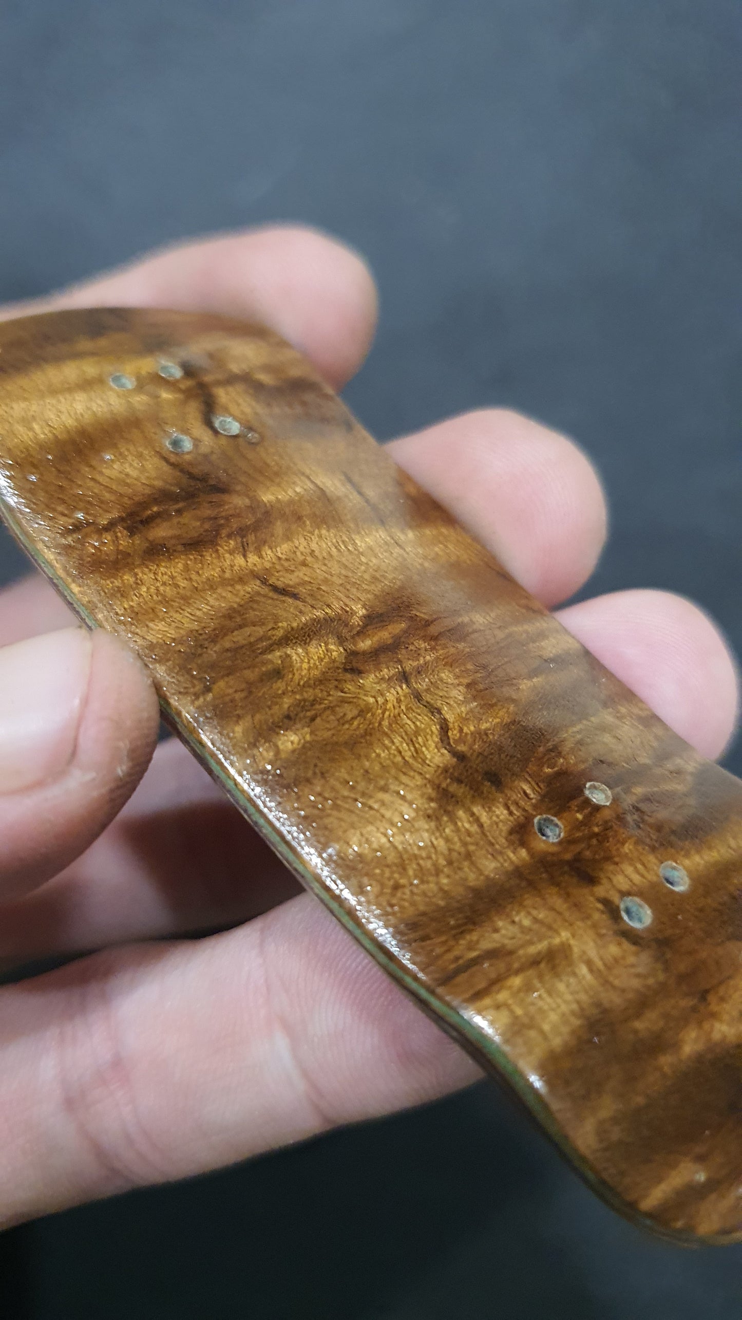 Cosa Nostra Handmade 7-ply Canadian Maple, Spalted Maple, Ebony & White Oak Fingerboard Skateboard 34mmx98mm Popsicle