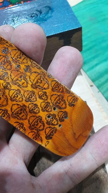 Cosa Nostra Handmade 5-Ply Fingerboard - Monkey Army Yellow Boxy Shape Maple, Mahogany & Engineered Veneer NFC Enabled