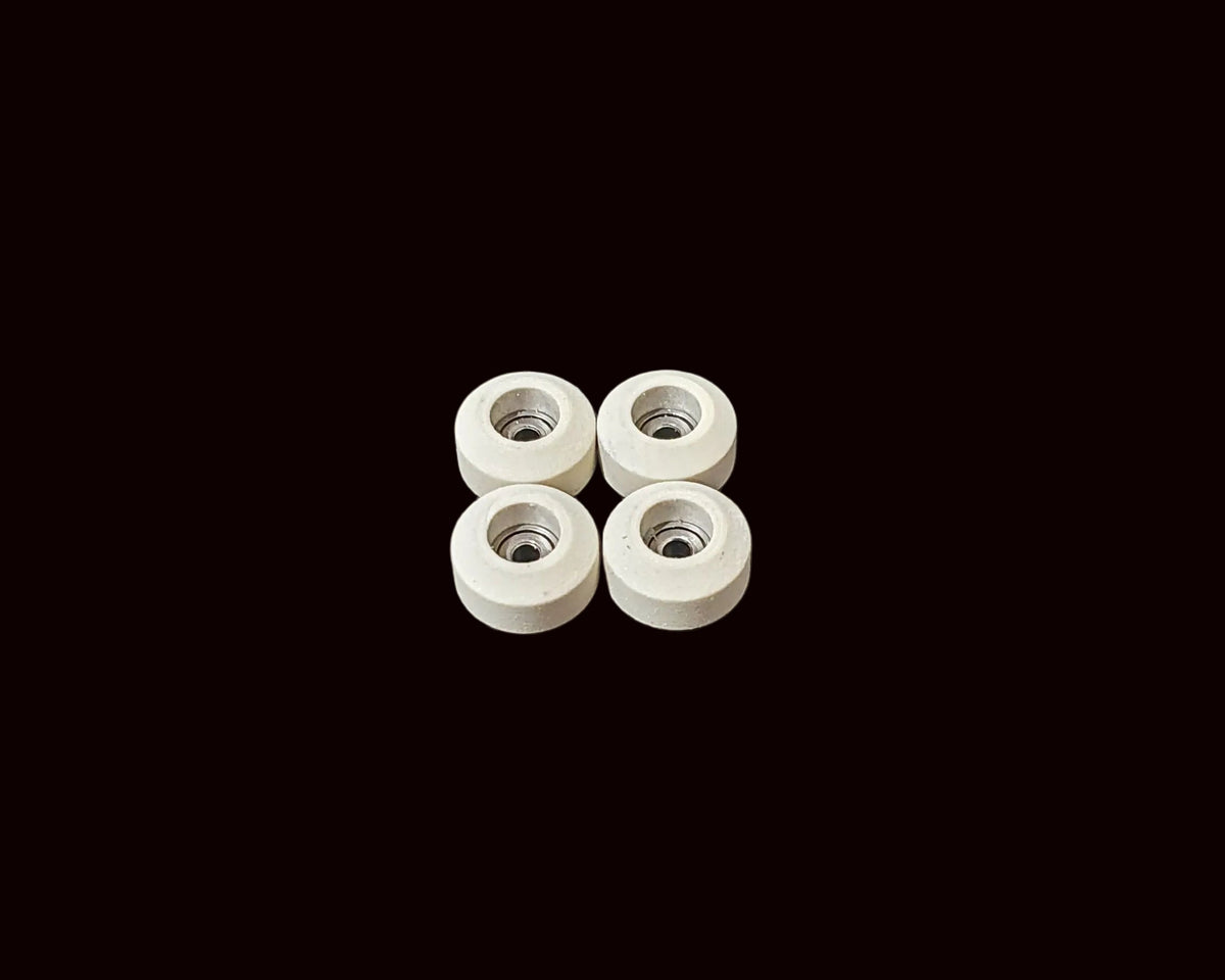 Saigon Skateboards Hybrid Ceramic Fingerboard Wheels, CNC 8x5.5mm, Ivory