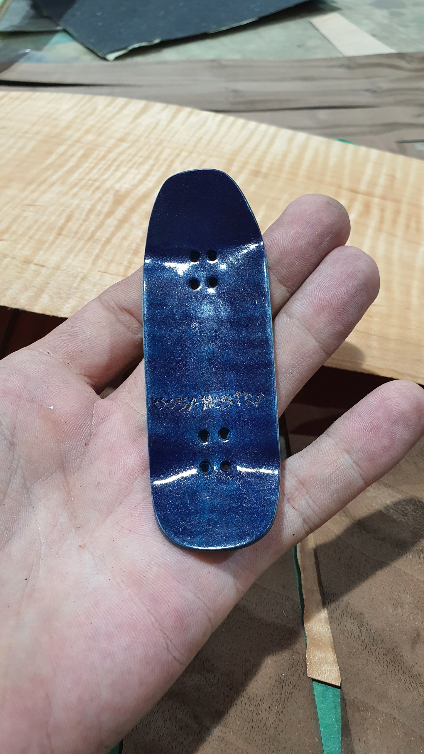 Cosa Nostra Handmade Fingerboard Deck – 5-Ply Canadian Maple 34mm Cruiser Shape Medium/Steep Concave