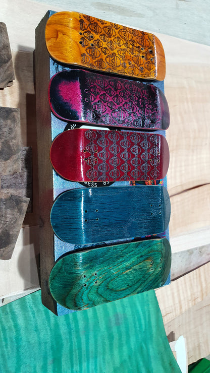 Cosa Nostra Handmade 5-Ply Fingerboard - Monkey Army Yellow Boxy Shape Maple, Mahogany & Engineered Veneer NFC Enabled