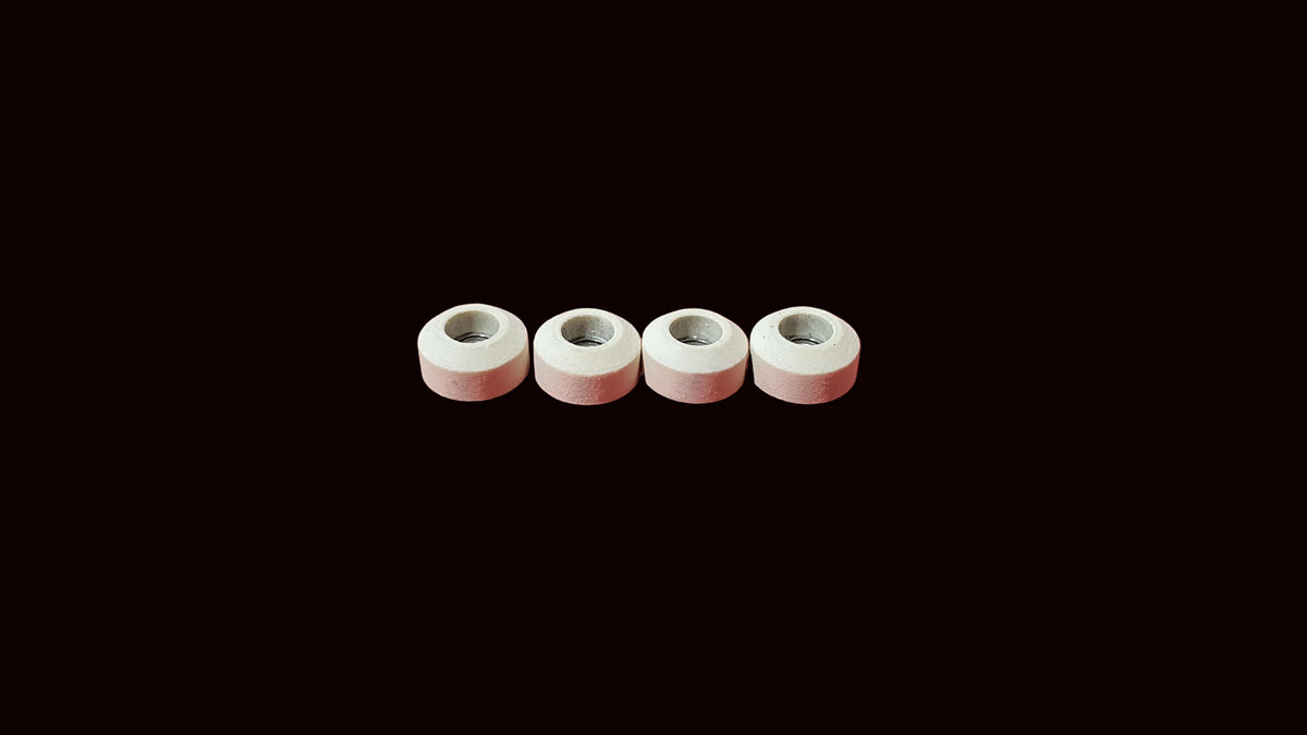 Saigon Skateboards Hybrid Ceramic Fingerboard Wheels, CNC 8x5.5mm, Ivory