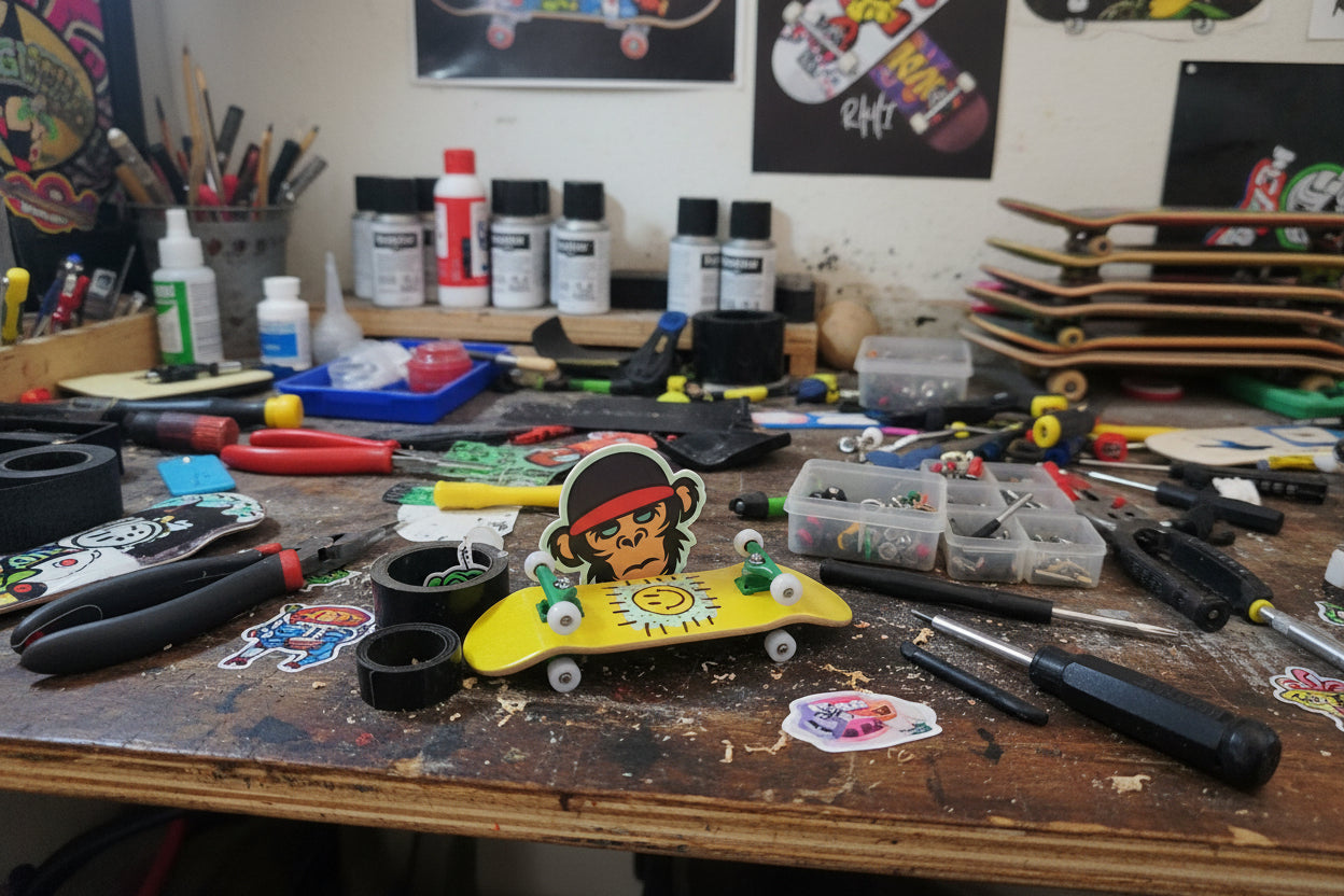 Little Smiley Patch Fingerboard - 32/33/34mm | Popsicle Shape | Saigon Skateboards