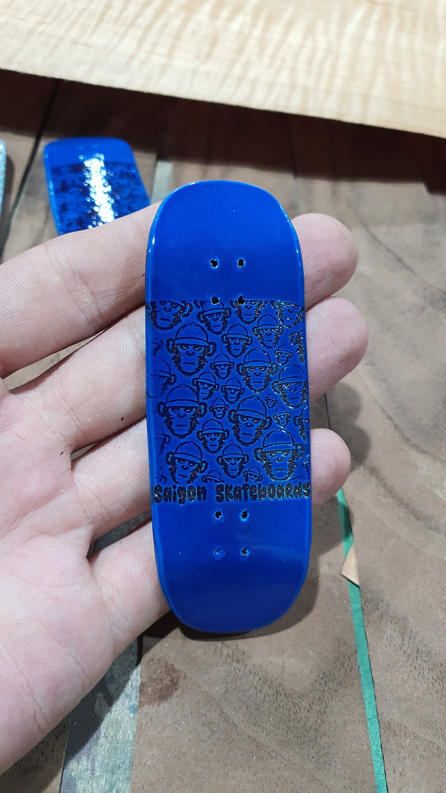 Saigon Skateboards "Logo" Fingerboard Deck – 5-Ply Canadian Maple 34mm Boxy Shape