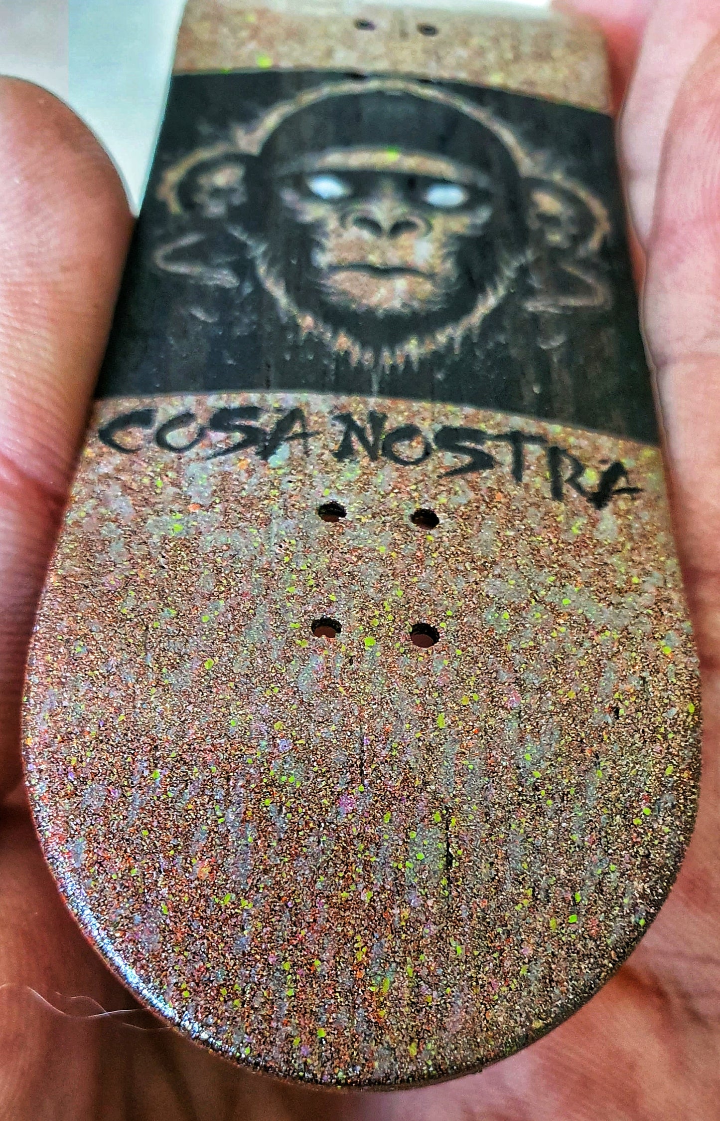 Cosa Nostra Handmade 34mmx98mm Limited Edition Logo Series Fingerboard Popsicle. Medium Concave & Kicks