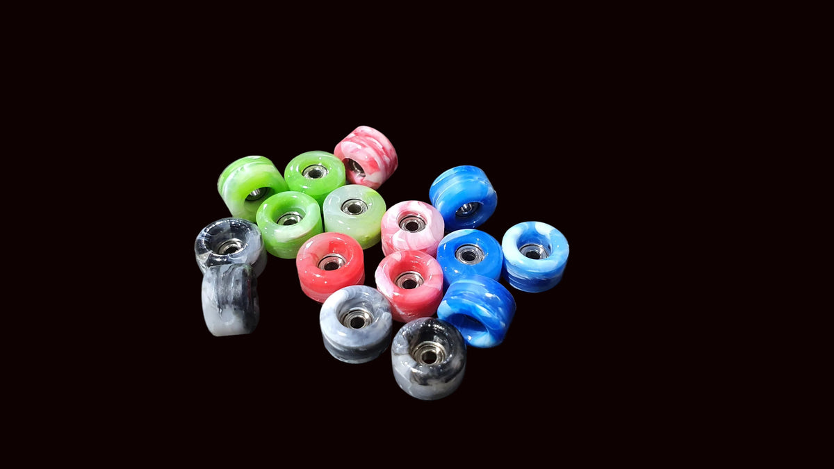 Saigon Skateboards 2026-2027 Swirl Fingerboard Wheels, TPU 64D, ABEC-7