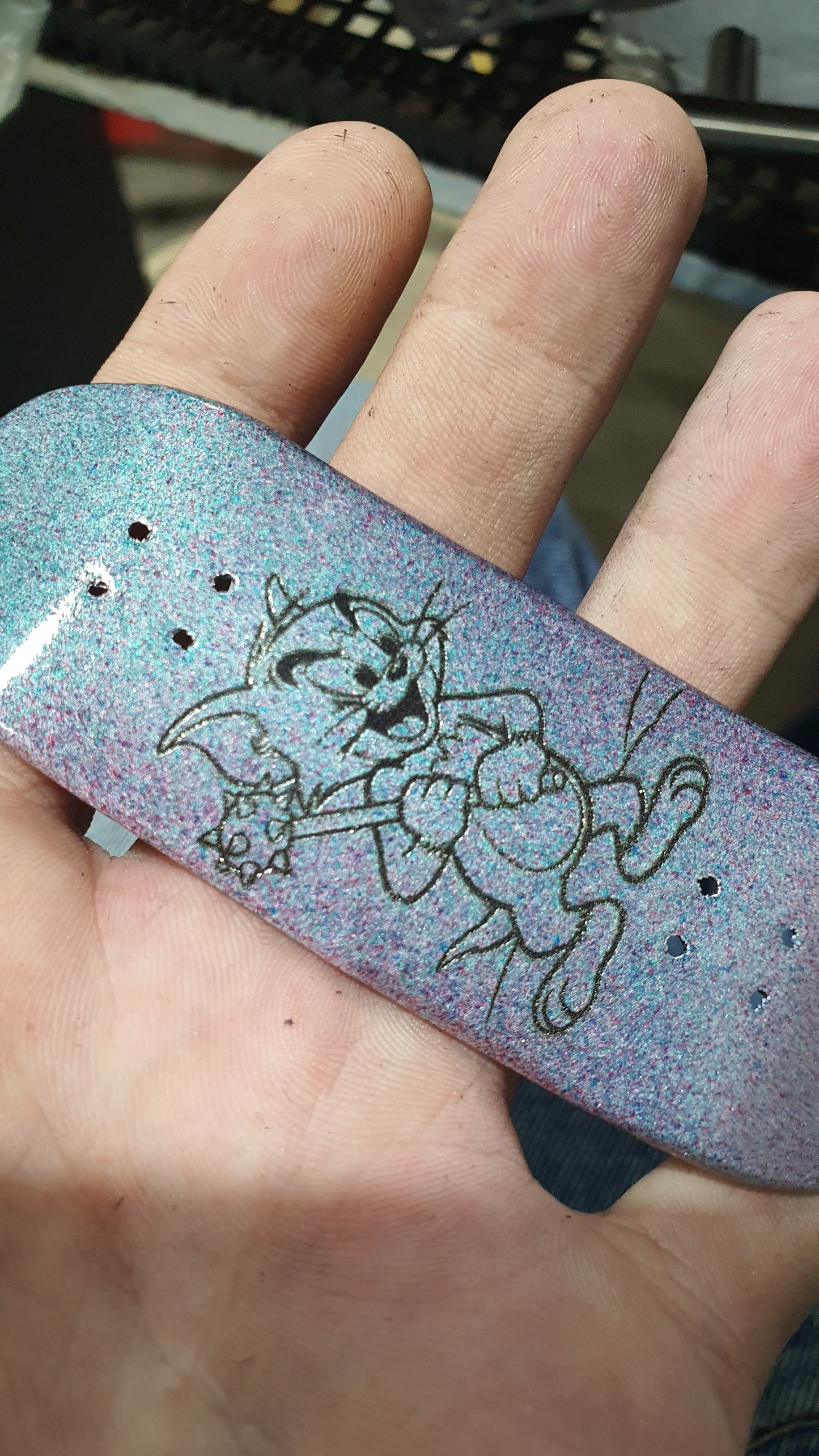 Saigon Skateboards "Bad Kitty" 34mm Fingerboard Deck
