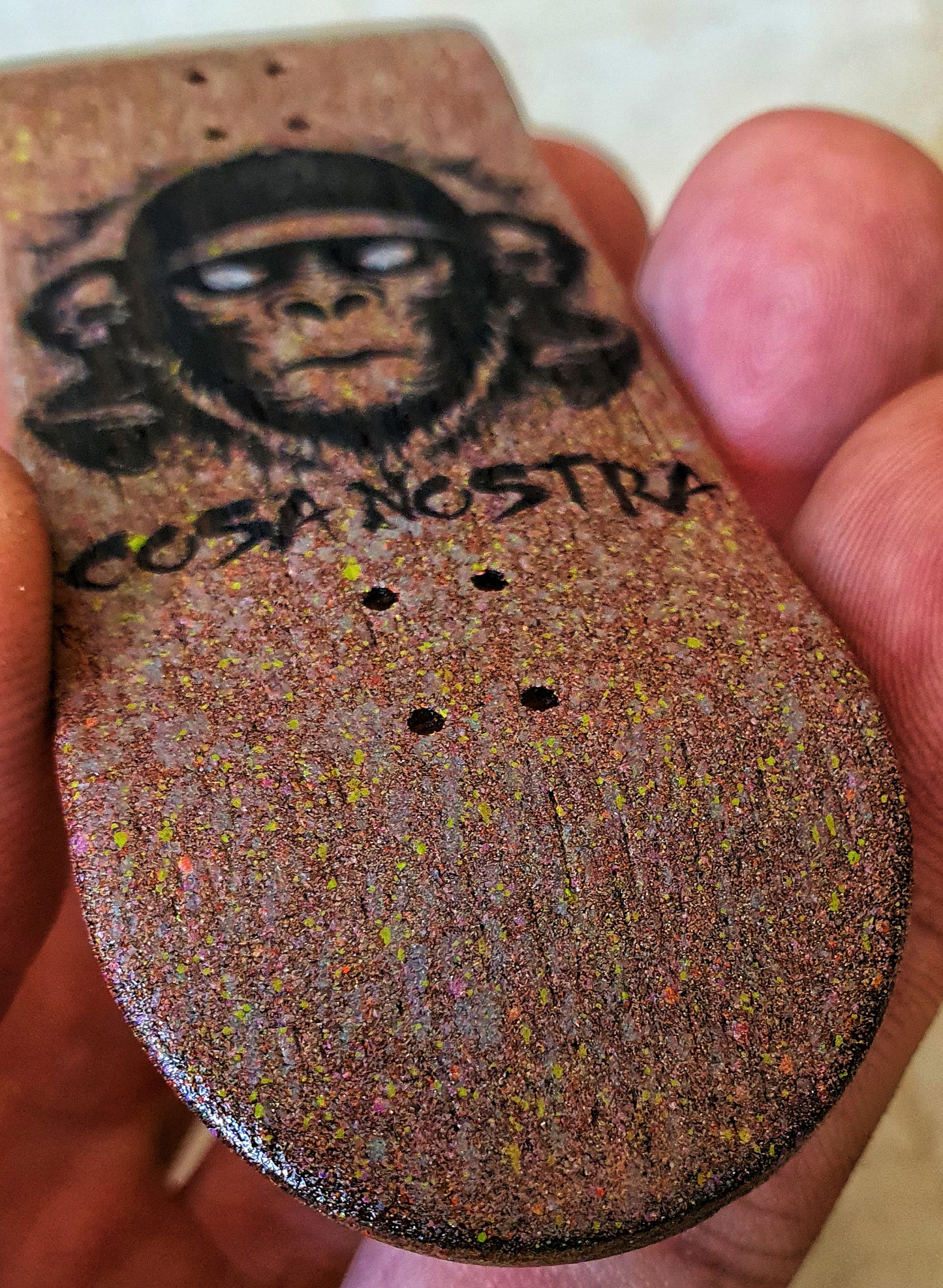 Cosa Nostra Handmade 34mmx98mm Limited Edition Logo Series Fingerboard Popsicle. Medium Concave & Kicks