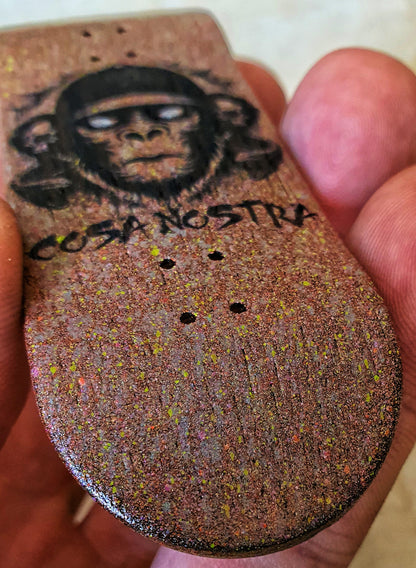 Cosa Nostra Handmade 34mmx98mm Limited Edition Logo Series Fingerboard Popsicle. Medium Concave & Kicks