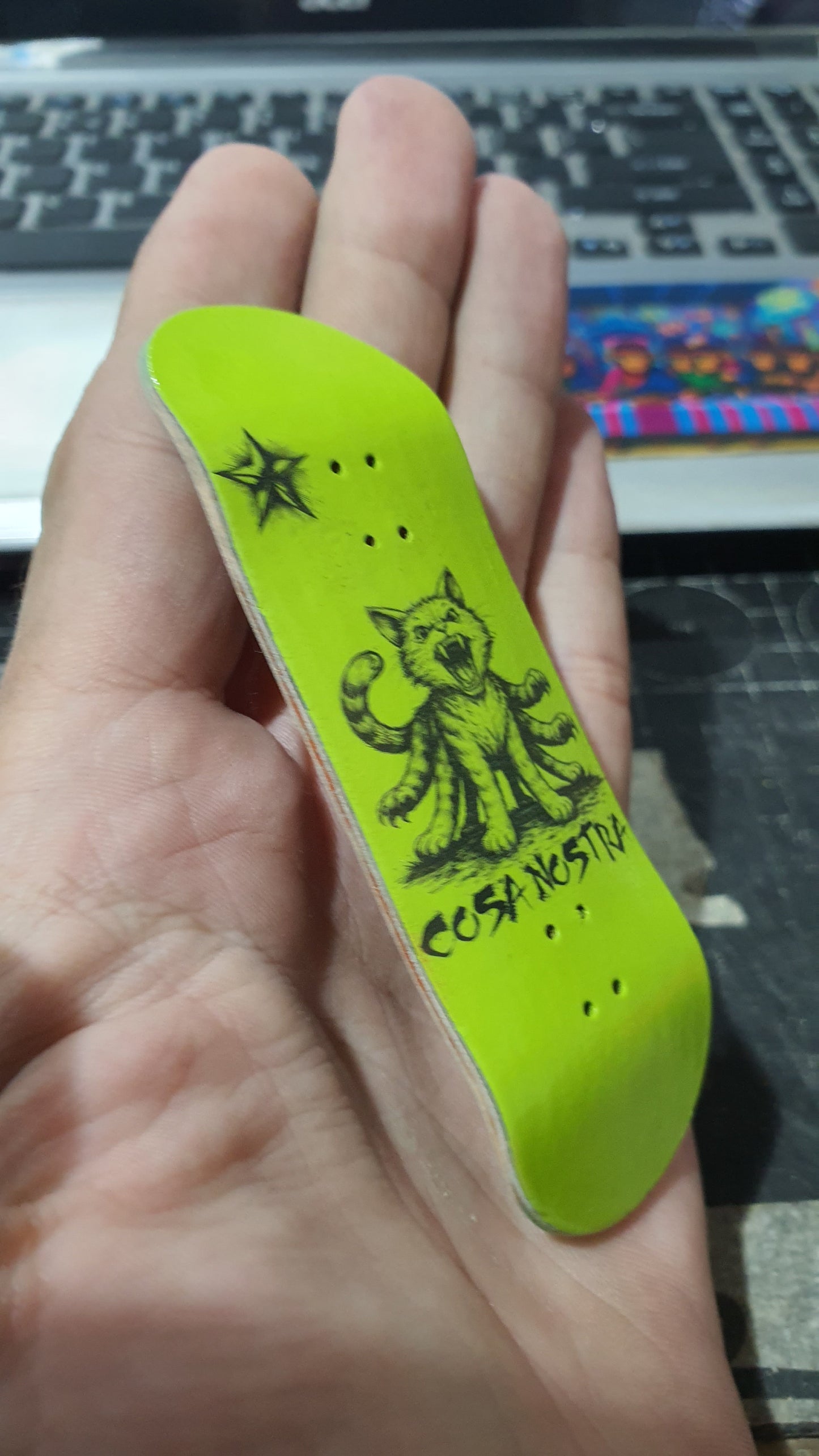 Saigon Skateboards 5-ply Canadian Maple Fingerboard 32mmx98mm Popsicle "Cat o' 9 legs"