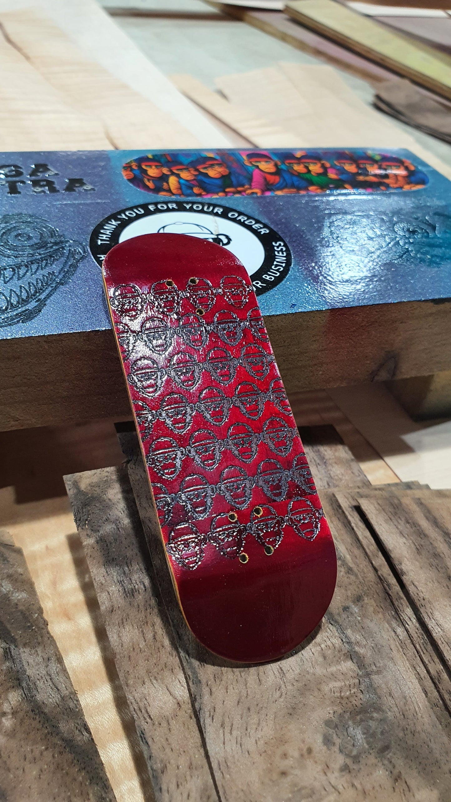 Cosa Nostra Red Monkey Army 32mmx98mm Popsicle Shape Canadian Maple & Mahogany NFC Enabled