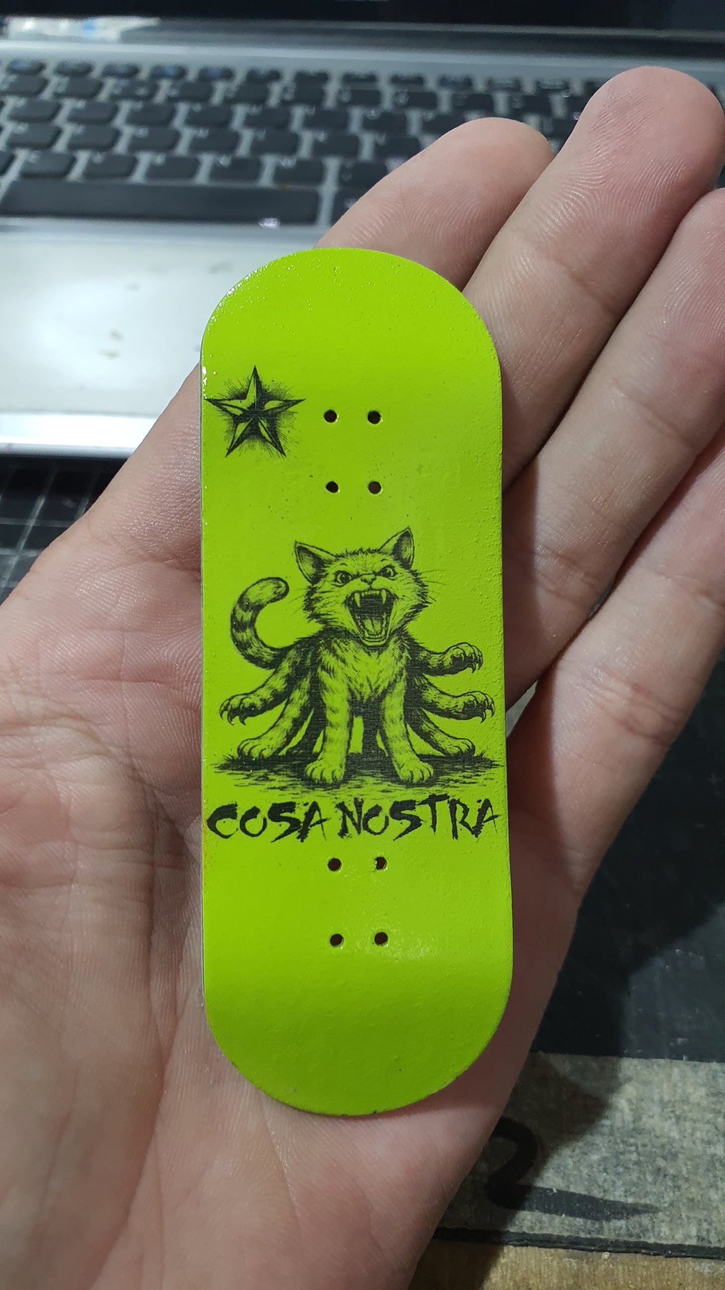 Saigon Skateboards 5-ply Canadian Maple Fingerboard 32mmx98mm Popsicle "Cat o' 9 legs"