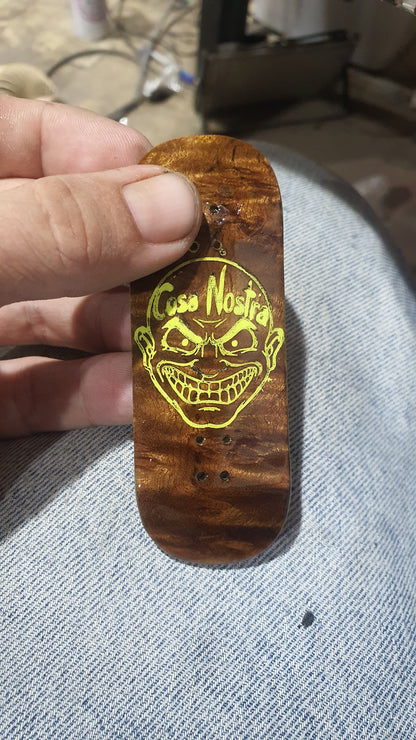 Cosa Nostra Handmade 7-ply Canadian Maple,Ebony,White Oak and Burl Fingerboard. 34mmx98mm Boxy Popsicle Shape
