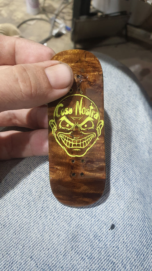 Cosa Nostra Handmade 7-ply Canadian Maple,Ebony,White Oak and Burl Fingerboard. 34mmx98mm Boxy Popsicle Shape