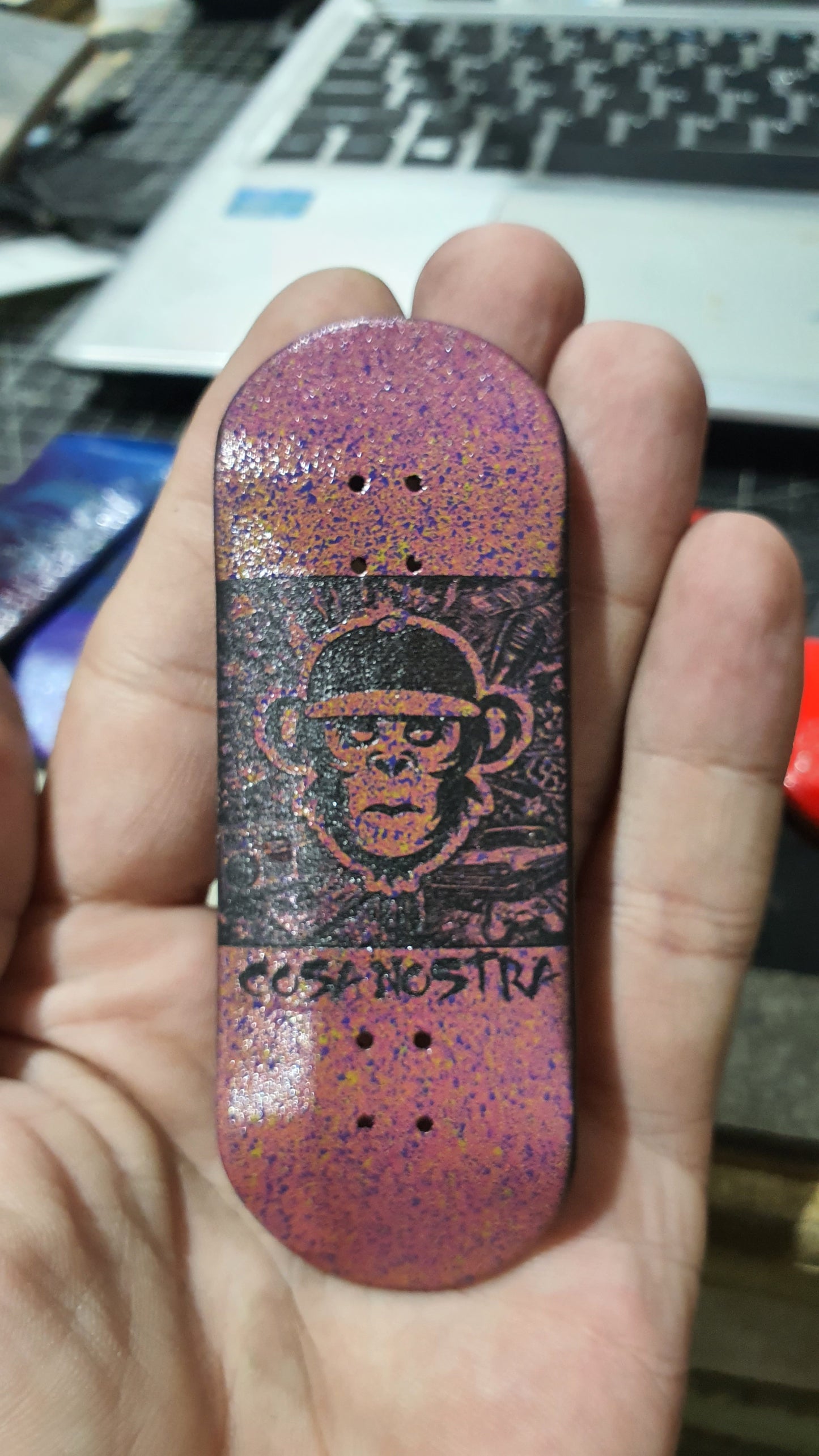 Saigon Skateboards 5-ply Canadian Maple Fingerboard 33mmx97mm Popsicle "Chaos"