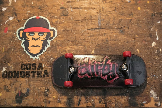 Cosa Nostra "Dirty" Handmade 5-ply Canadian Maple and Ebony 34mmx98mm  boxy shape medium kicks and concave. NFC Enabled