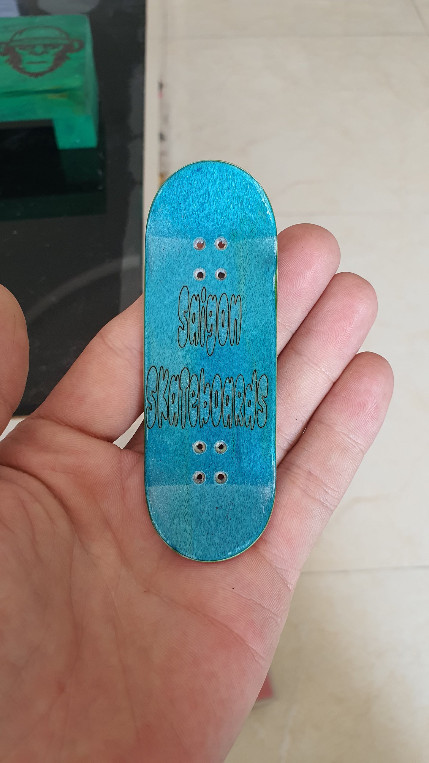 Saigon Skateboards "Pink cats" 5-ply Canadian Maple Fingerboard 33.3mmx98mm popsicle shape. Medium kicks and concave.