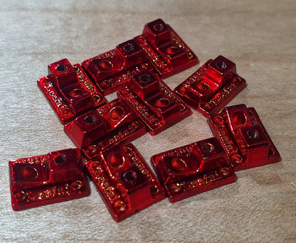 Leefai Naked Fingerboard Truck Baseplates – Limited Edition Teal & Red/Gold