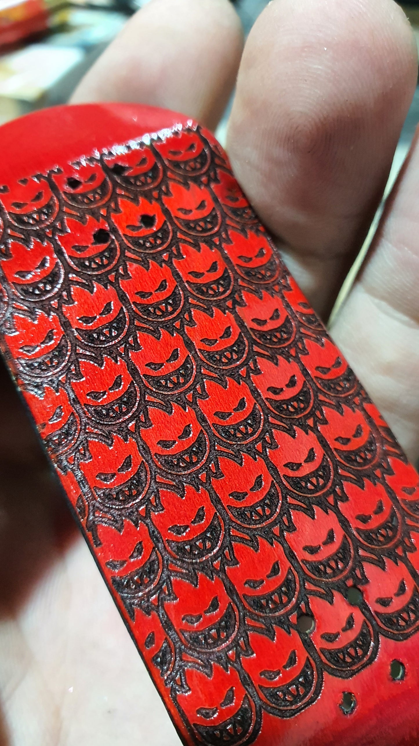 Fire Army 5-ply Canadian Maple Fingerboard  multi dyed veneers. 32mmx98mm Popsicle shape with medium kicks and concave.
