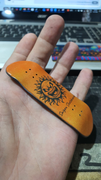 Saigon Skateboards 5-ply Canadian Maple Fingerboard 33mmx97mm Popsicle "Mr Sun"