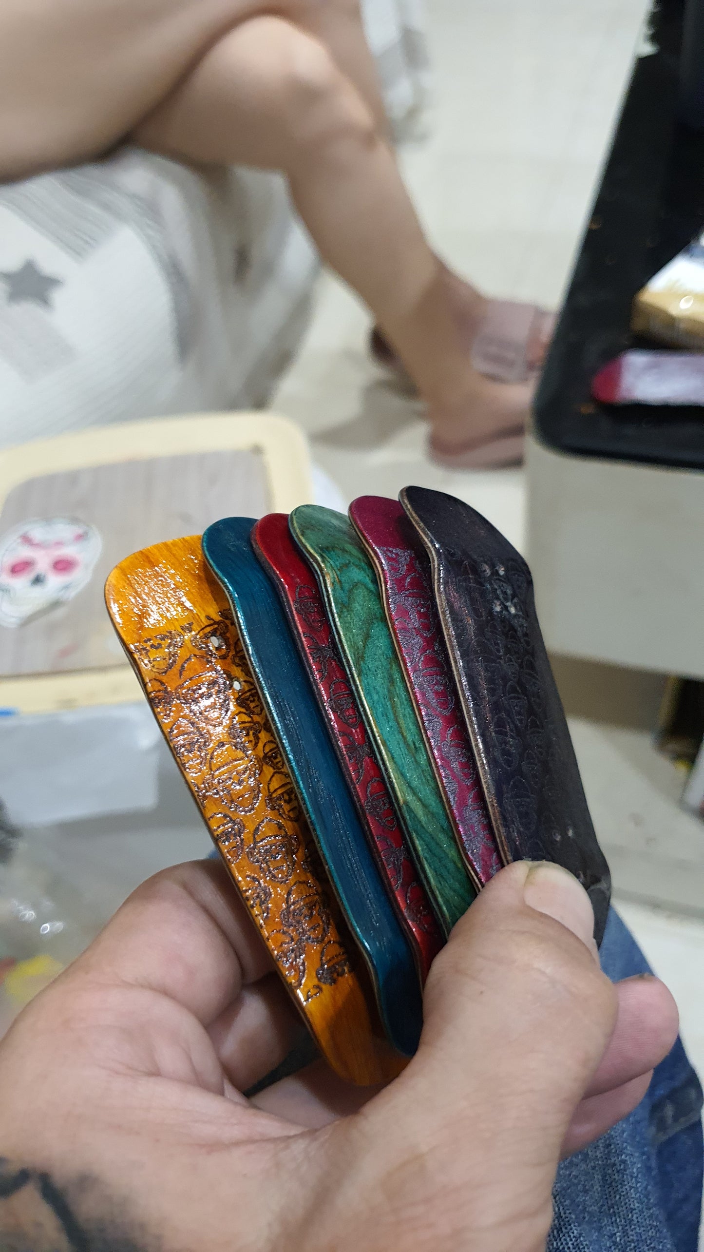 Cosa Nostra Handmade 5-Ply Fingerboard - Monkey Army Yellow Boxy Shape Maple, Mahogany & Engineered Veneer NFC Enabled