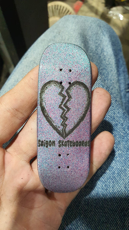 Saigon Skateboards "Broken Heart" 34mm Fingerboard Deck