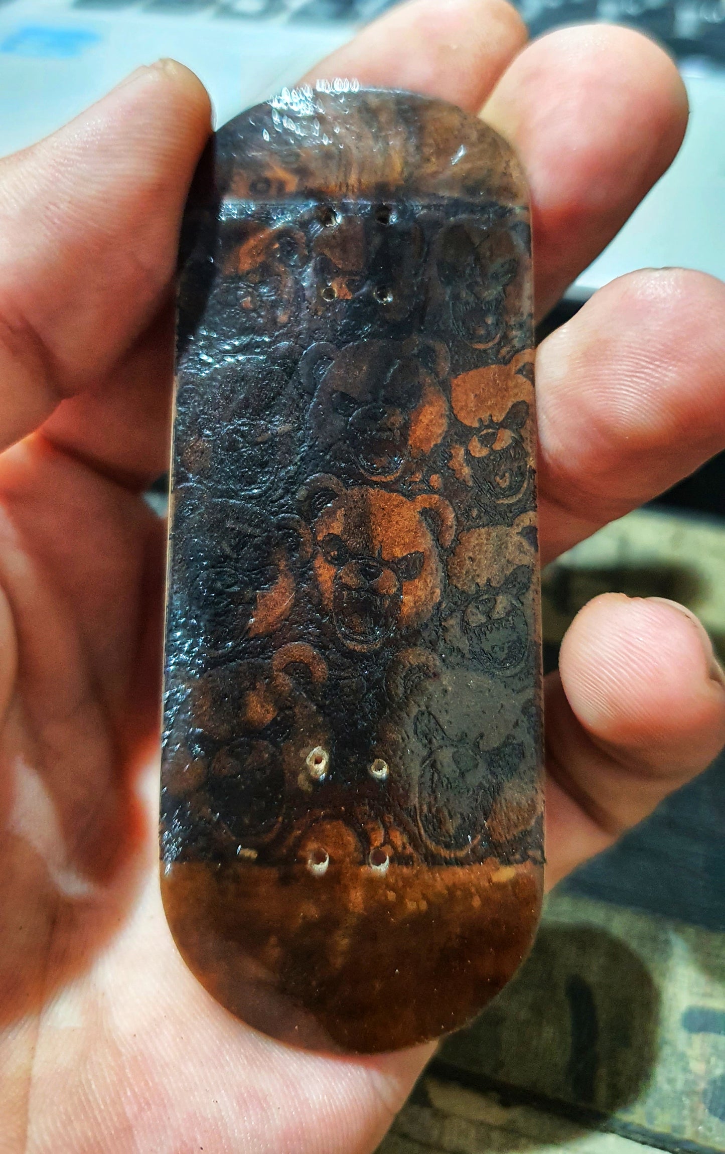 Cosa Nostra Handmade "Bears Picnic" 34mm Fingerboard. NFC enabled.