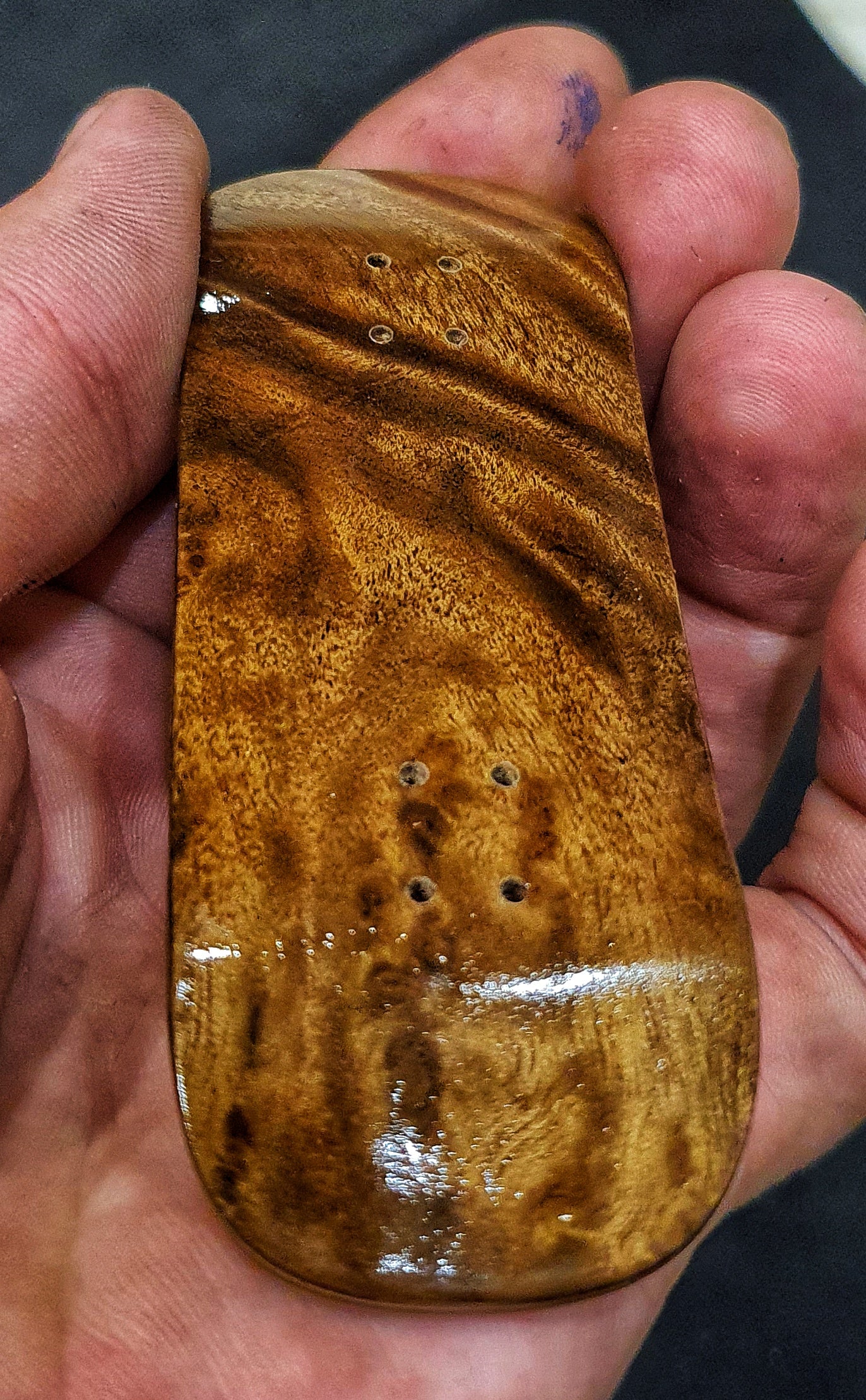 Cosa Nostra Handmade 7-ply Canadian Maple, Spalted Maple, Ebony and Burl fingerboard 34mmx96mm popsicle LIMITED EDITION 1 OF 1