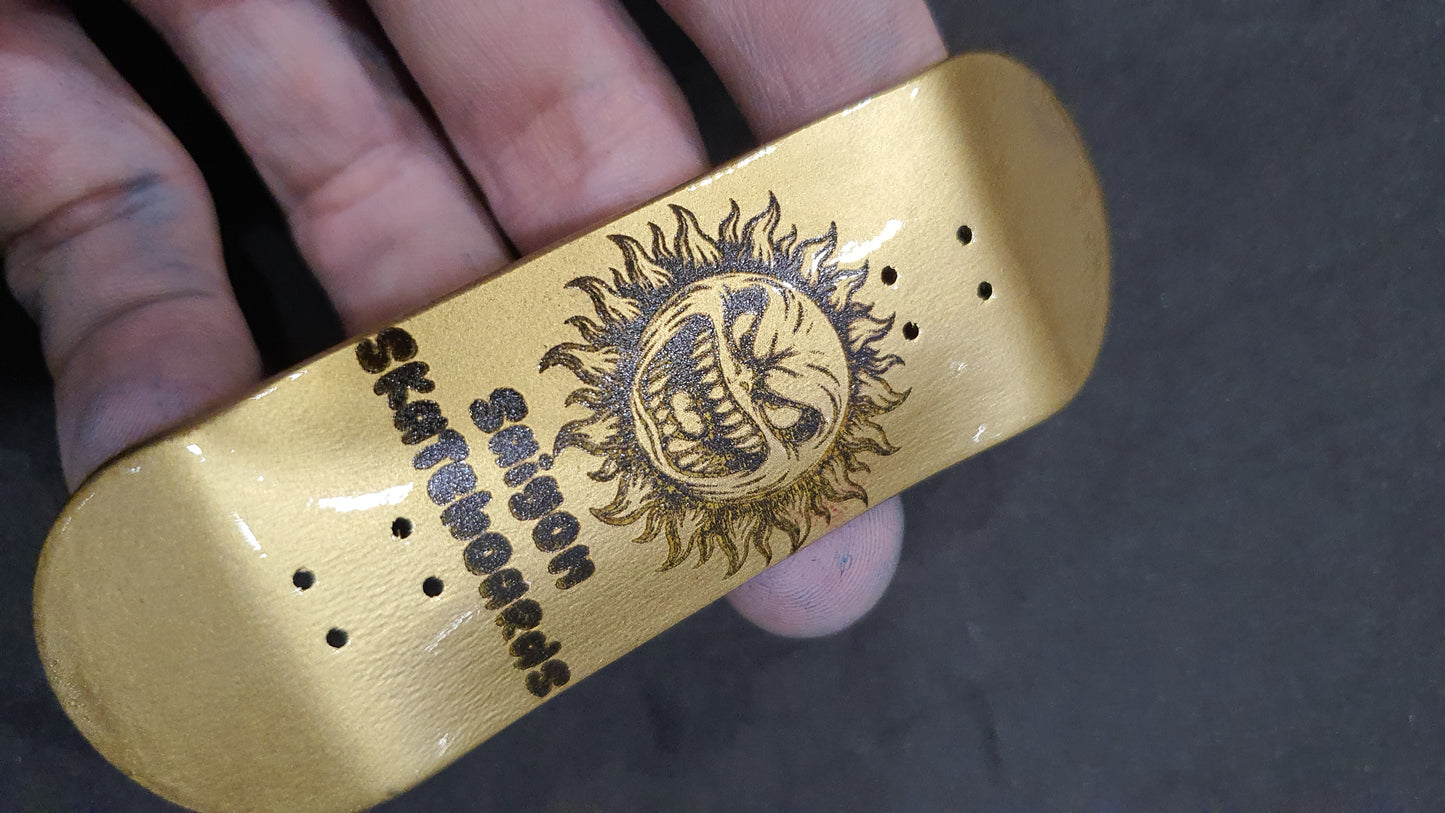 Saigon Skateboards "Gold Sun" 32mm Fingerboard Deck