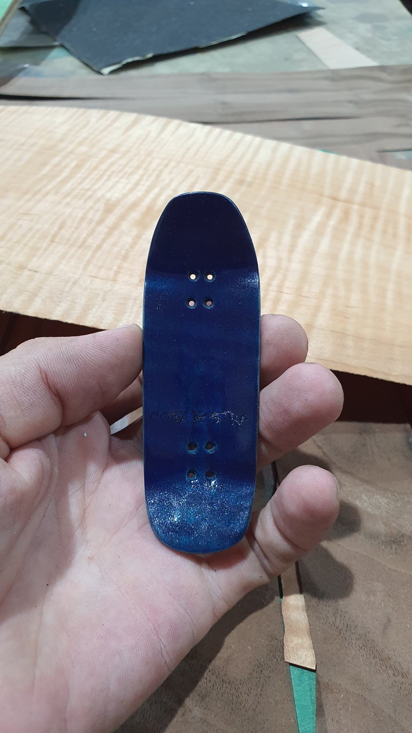 Cosa Nostra Handmade Fingerboard Deck – 5-Ply Canadian Maple 34mm Cruiser Shape Medium/Steep Concave