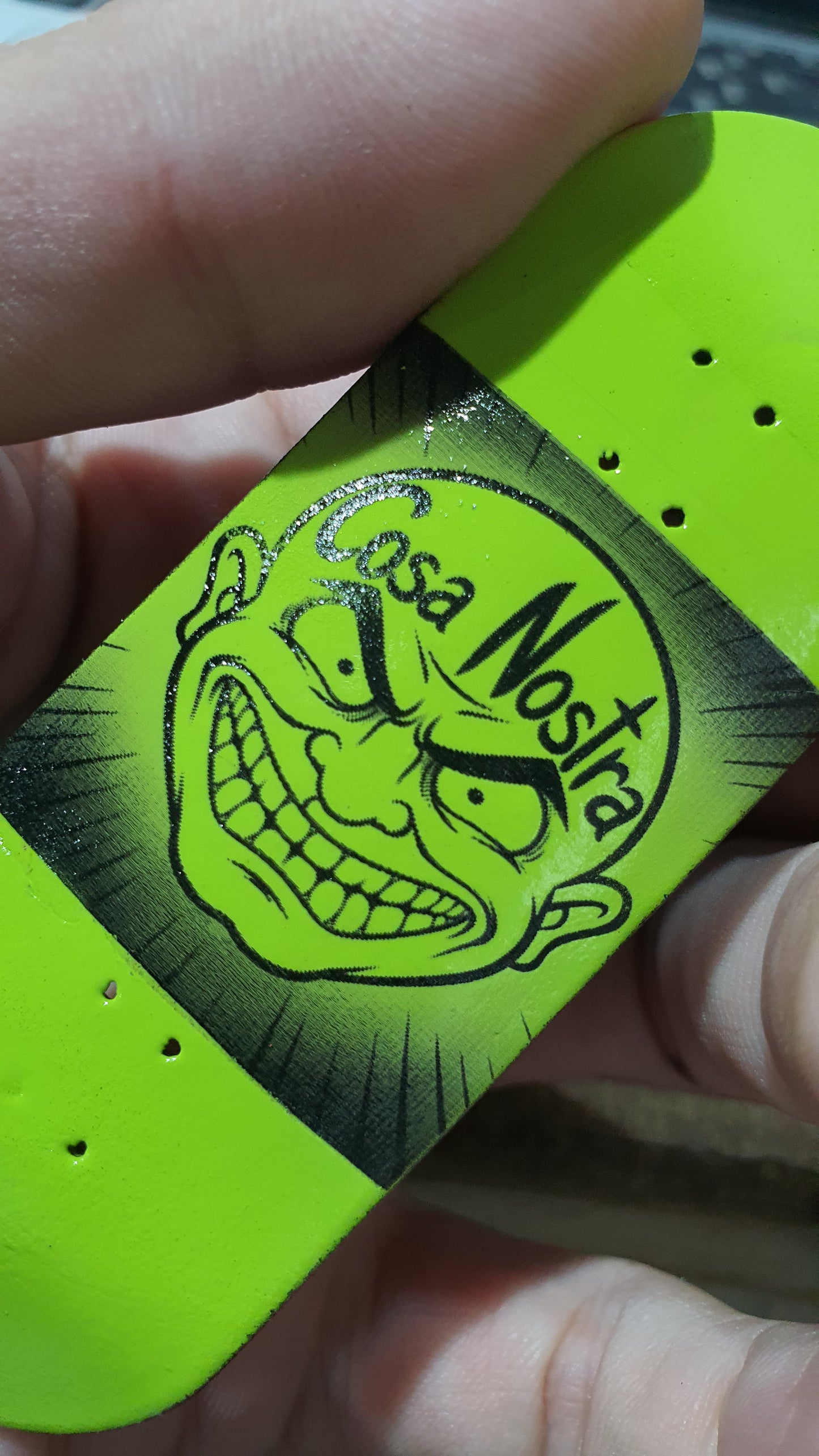 Saigon Skateboards 5-ply Canadian Maple Fingerboard 33mmx97mm Popsicle "Tattoo Face"