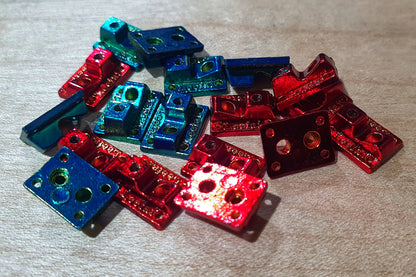 Leefai Naked Fingerboard Truck Baseplates – Limited Edition Teal & Red/Gold