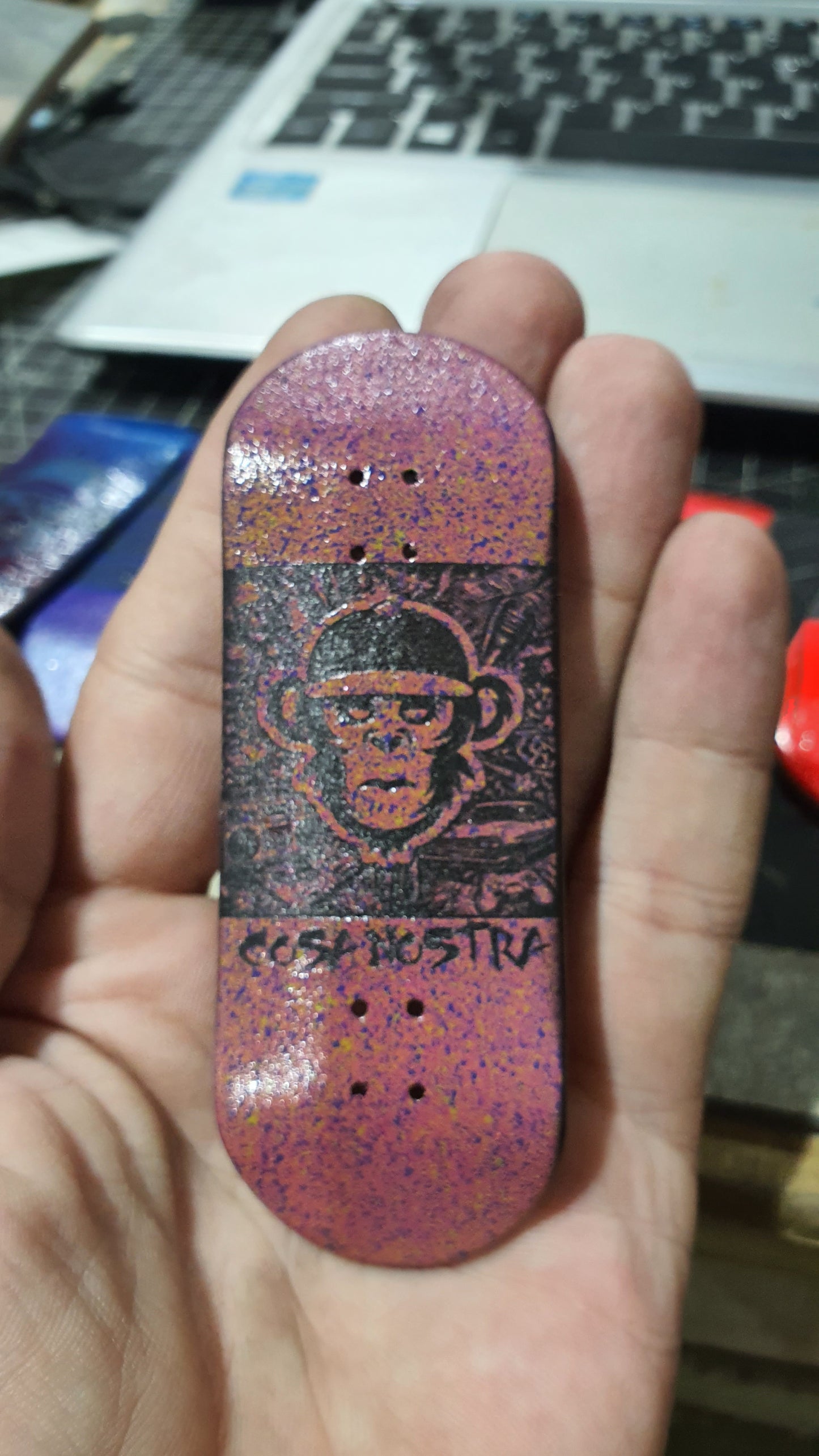 Saigon Skateboards 5-ply Canadian Maple Fingerboard 33mmx97mm Popsicle "Chaos"